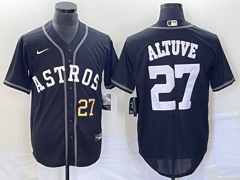 Men 2025 Houston Astros #27 Altuve Black Nike MLB Jersey style 62->houston astros->MLB Jersey